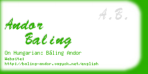 andor baling business card